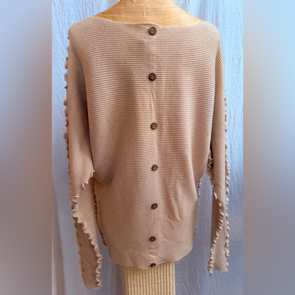 🔴 Allie Rose peach ribbed buttons in the back top - Picture 4 of 7